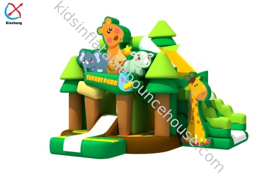Fábrica Inflable Combo Castillo Parque de Safari Inflable Casa Rebobina con tobogán