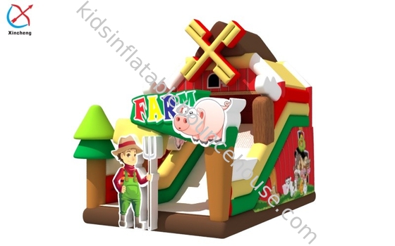 Fabrica Nuevo diseño de toboganes inflables Castillo Granja de toboganes secos inflables para niños