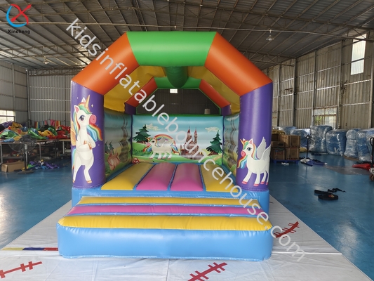 Comercial Inflable Casa de rebote de colores Unicornio Inflable Castillo de Salto