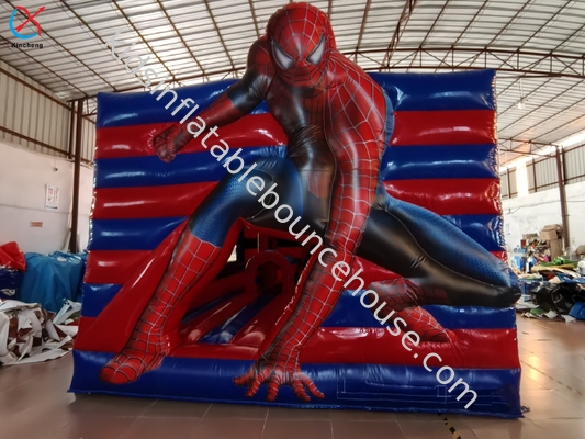 Casa de salto de la fábrica de hombre araña inflable con deslizamiento combo castillo inflable