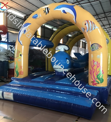 Castillo hinchable comercial con tema oceánico, casa de rebote para saltar