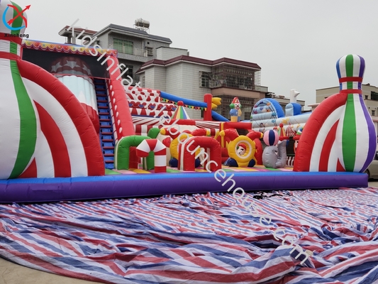 Personalizado Circo Inmenso Inflable Fun City Inflable Bouncy House Castillo de toboganes