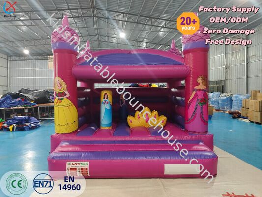 Casa de salto inflable de fábrica Color rosa Princesa chicas castillo inflable