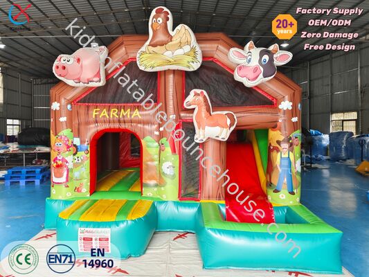 Temática de granja de alta calidad Inflable Bounce House Slide Combo para alquiler y evento