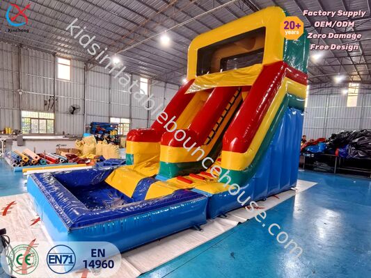 Resbaladilla acuática inflable de grado comercial con piscina para eventos de niños y adultos