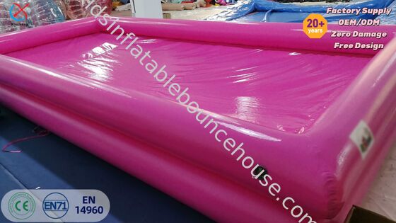 Piscina inflable comercial rosa de una sola capa Color y tamaño personalizables para fiestas