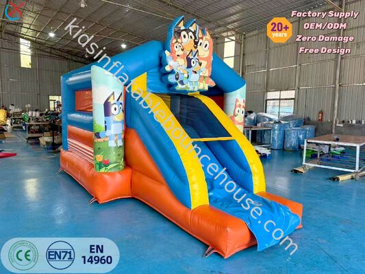 Commercial Bluey Temática Inflable Bounce House con Slide Kids Party Castillo Bouncy