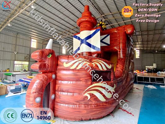 Barco pirata Casa de rebote inflable Temática de niños Castillo de rebote para fiestas y eventos