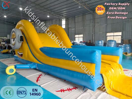 Tobogán inflable de dibujos animados inflable seco de un solo carril personalizado para alquiler comercial para niños