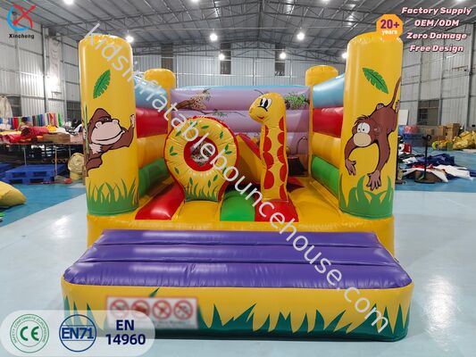 Casa de saltos inflable de animales de la selva, castillo saltarín de PVC para fiestas infantiles y alquiler