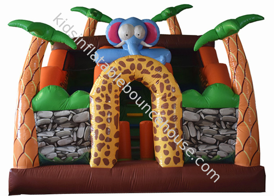 Gorila animosa inflable del elefante de la diapositiva/del PVC del parque inflable del safari colorida